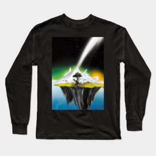 Flying Island Outer Space Long Sleeve T-Shirt